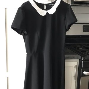 Textured Knee Length Peter Pan Collared Dress